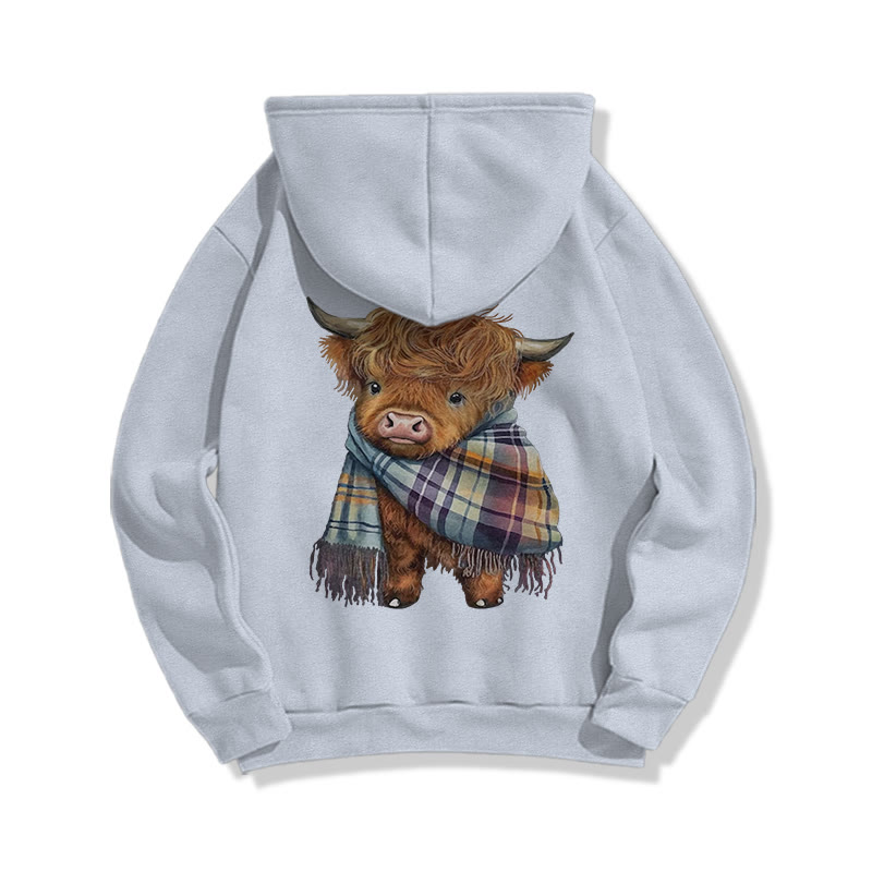 Vintage Scottish Highland Cattle Print Hoodie - image 8