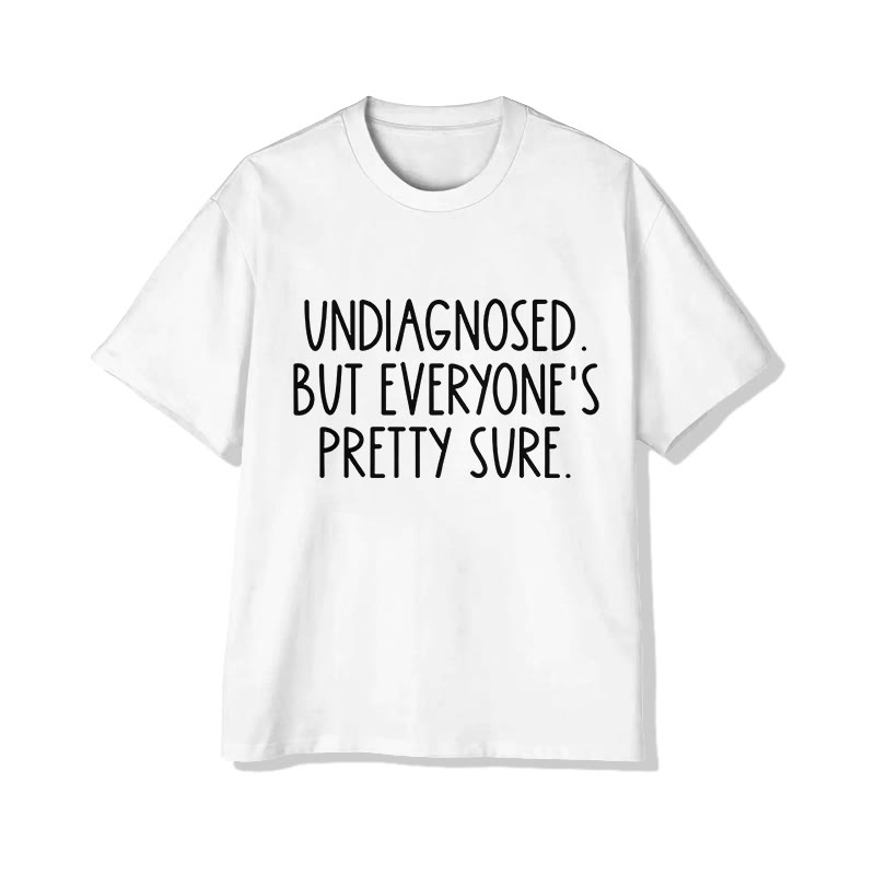 Unisex Self Diagnosed Illness Funny Print Short Sleeved Crew Neck T-Shirt - White - 2XL - image 2