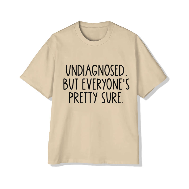 Unisex Self Diagnosed Illness Funny Print Short Sleeved Crew Neck T-Shirt - Apricot - 2XL - image 1