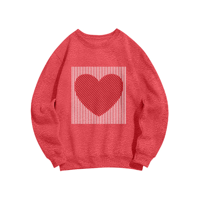 Valentine's Day Heart Print Casual Sweatshirt - Rose - 5XL - image 1