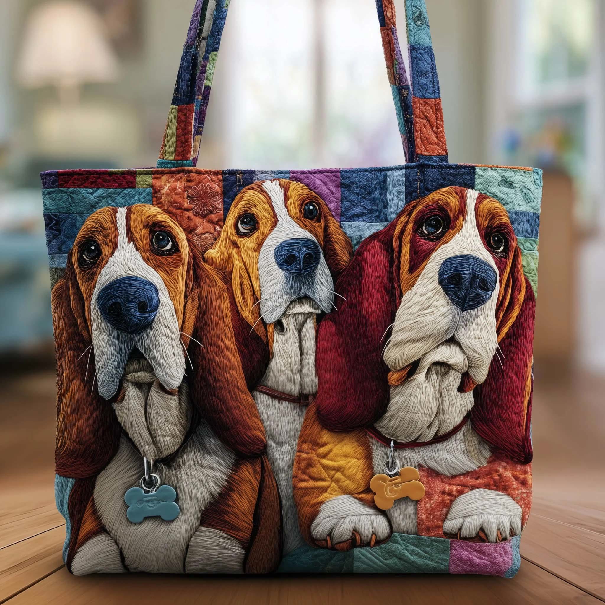 Cute Dogs Quilted Tote Bag - Multicolor - one size - image 1