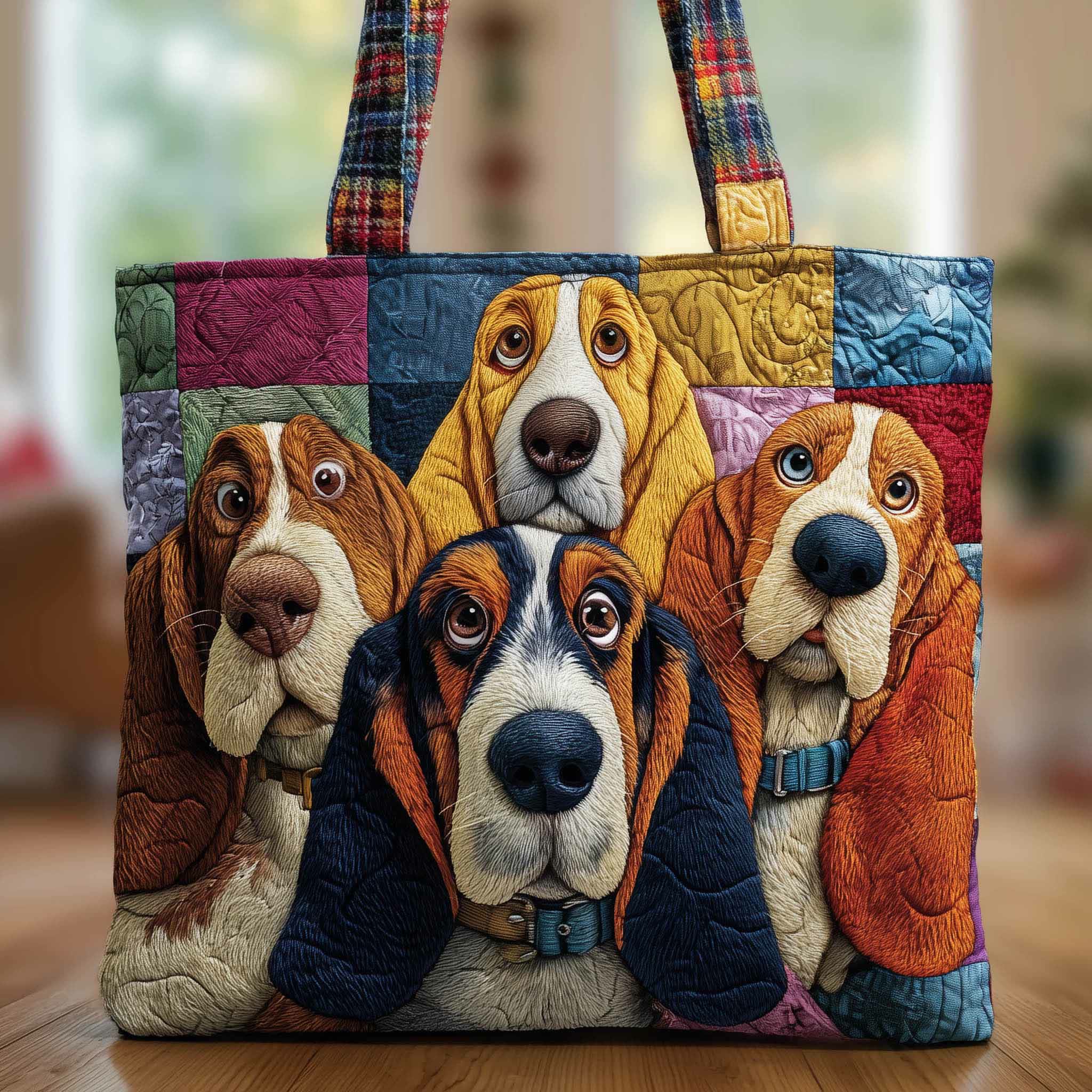 Funny Dogs Quilted Tote Bag - Multicolor - one size - image 1