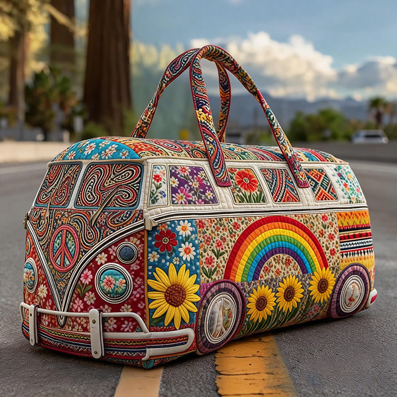 Retro Patterns Art Print Quilted Duffle Bag - Multicolor - one size - image 1
