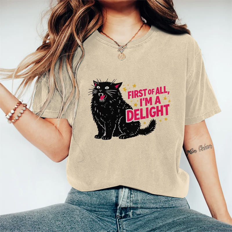 First Of All Print Acid Washed T-shirt - Beige - US20-22(3XL) - image 1