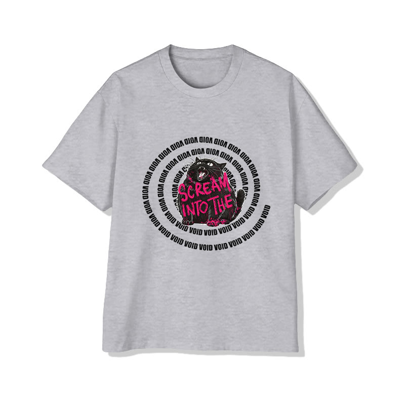 Unisex Scream Into The Void Print Short Sleeved Crew Neck T-shirt - Grey - 2XL - image 2