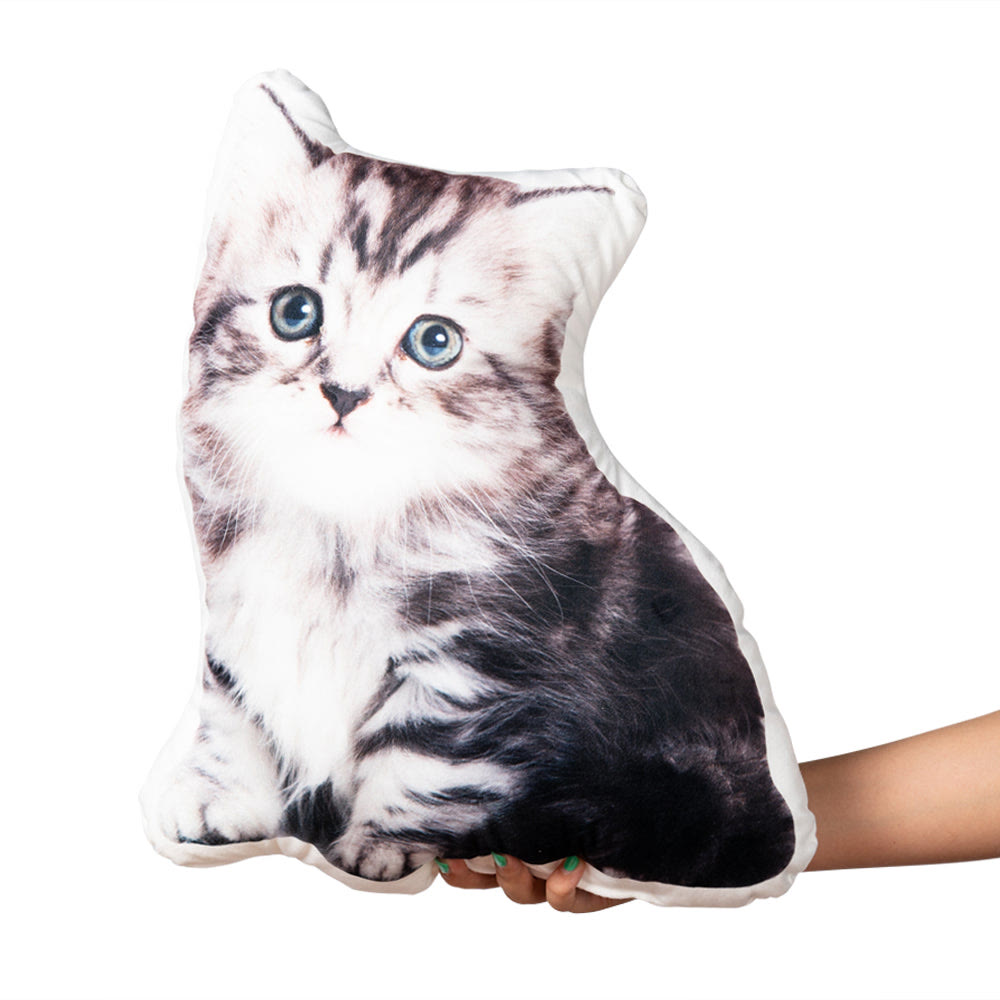 Cute Cat Print Pillow - Silver - 60*60 - image 1