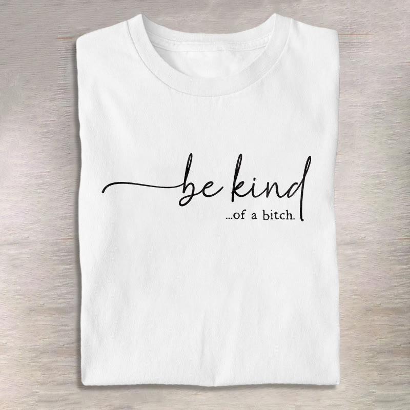 Unisex Funny Be Kind Of A Bitch Print Three Rabbits Pattern Cotton Print T-shirt - White - US20-22(3XL) - image 2