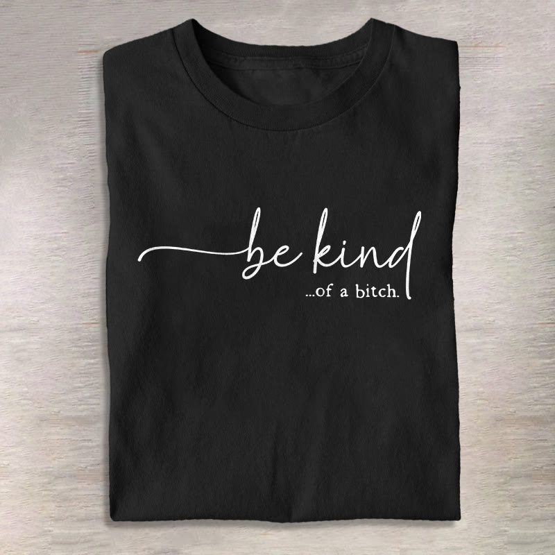 Unisex Funny Be Kind Of A Bitch Print Three Rabbits Pattern Cotton Print T-shirt - Black - US20-22(3XL) - image 1