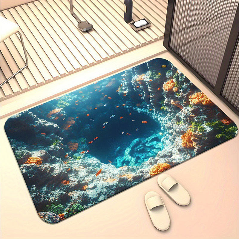 3D Visual Effect Underwater World Wear-resistant and Stain-resistant Bath Mat - 2 - 60*90cm - image 2