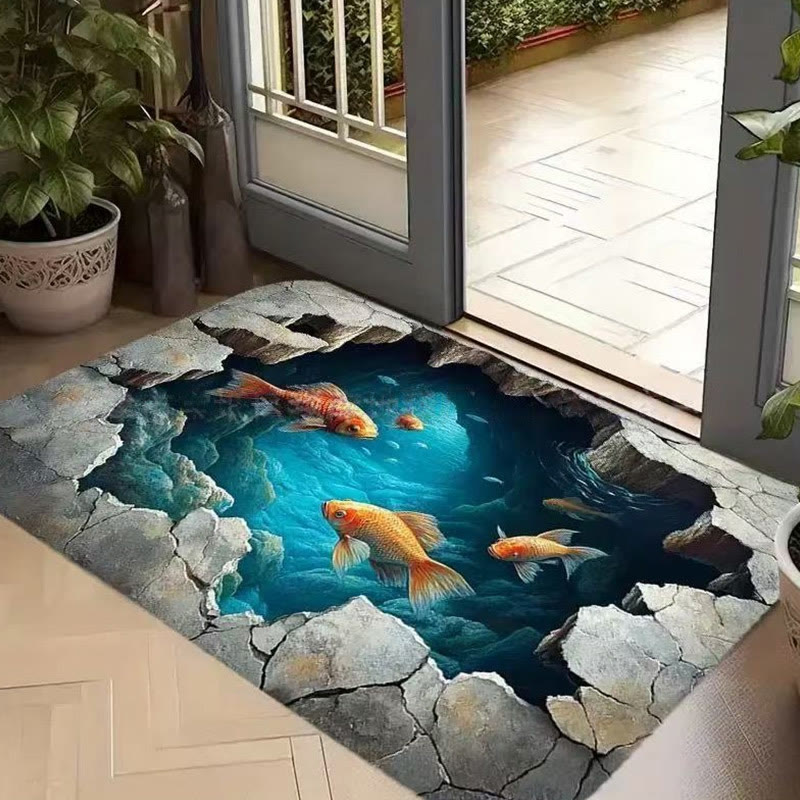 3D Visual Effect Underwater World Wear-resistant and Stain-resistant Bath Mat - 5 - 60*90cm - image 5