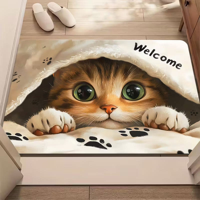 3D Visual American Cat Series Printed Easy-to-care Stain-resistant And Wear-resistant Door Mat - 2 - 60*90cm - image 2