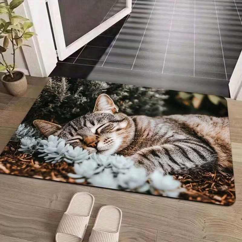 3D Vision Cat Series Printed Easy-to-care Stain-resistant And Wear-resistant Door Mat - 1 - 60*90cm - image 1
