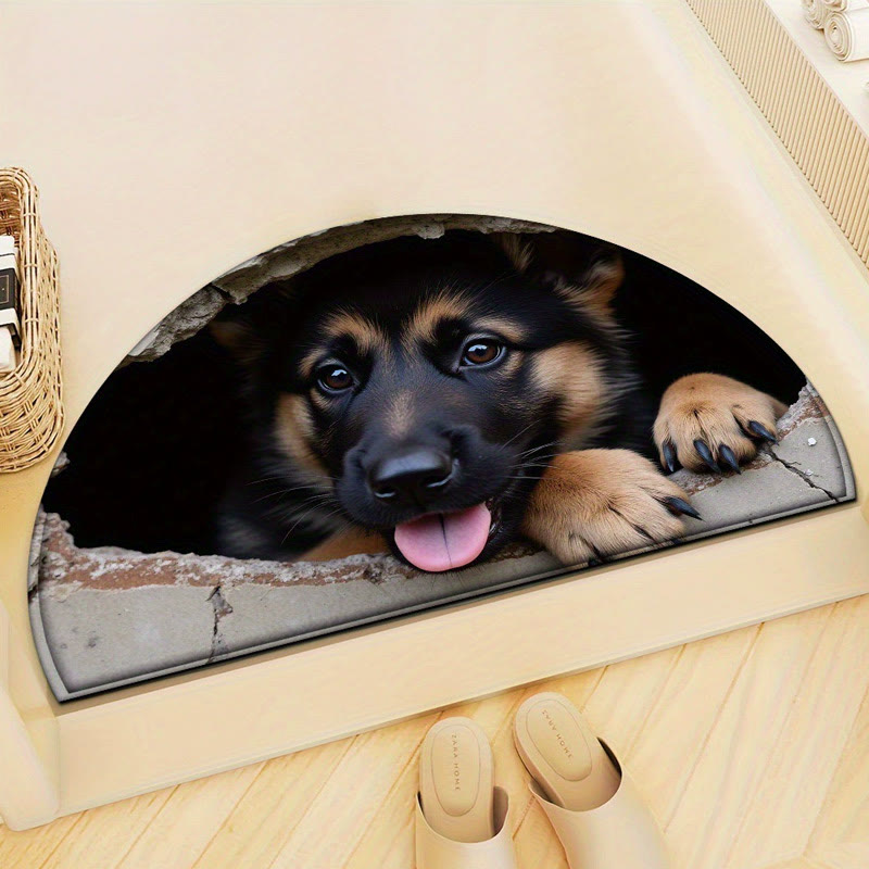 3D Visual Cute Dog Print Non-slip Easy-to-clean Floor Mat - dog - 60*90cm - image 1