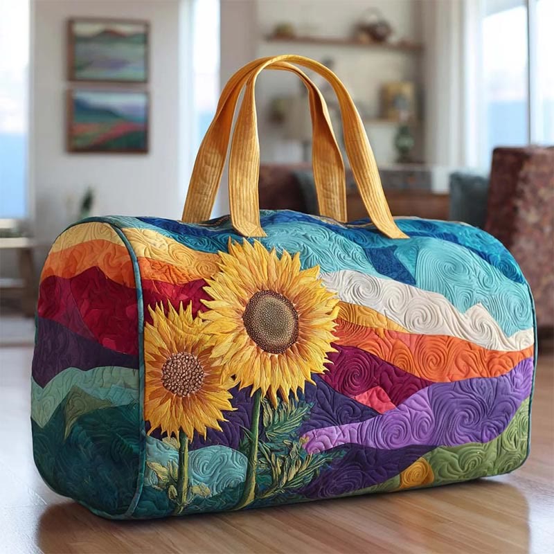 Hippie Sunflower Quilted Travel Bag - Multicolor - one size - image 1