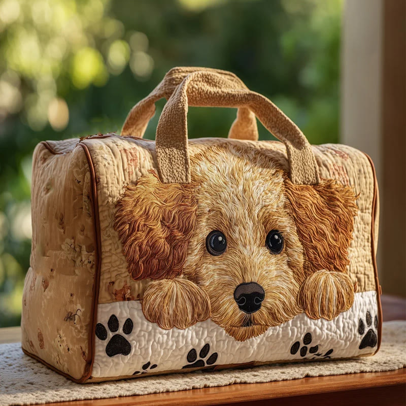 Dog Lovers Puppy Paws Pattern Print Quilted Duffle Bag - Multicolor - one size - image 1