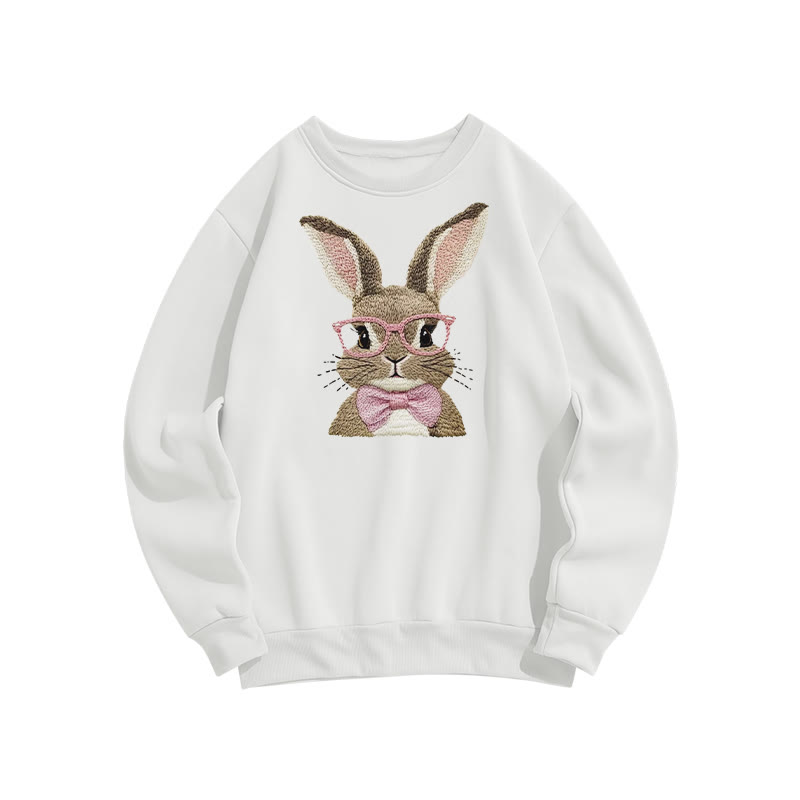 Easter Bunny with Glasses print sweatshirt - White - US16-18(2XL) - image 2