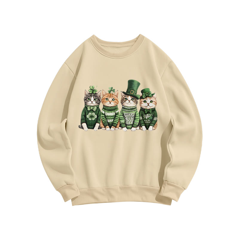 St. Patrick's Lucky Kittens Print Sweatshirt - Apricot - US16-18(2XL) - image 3