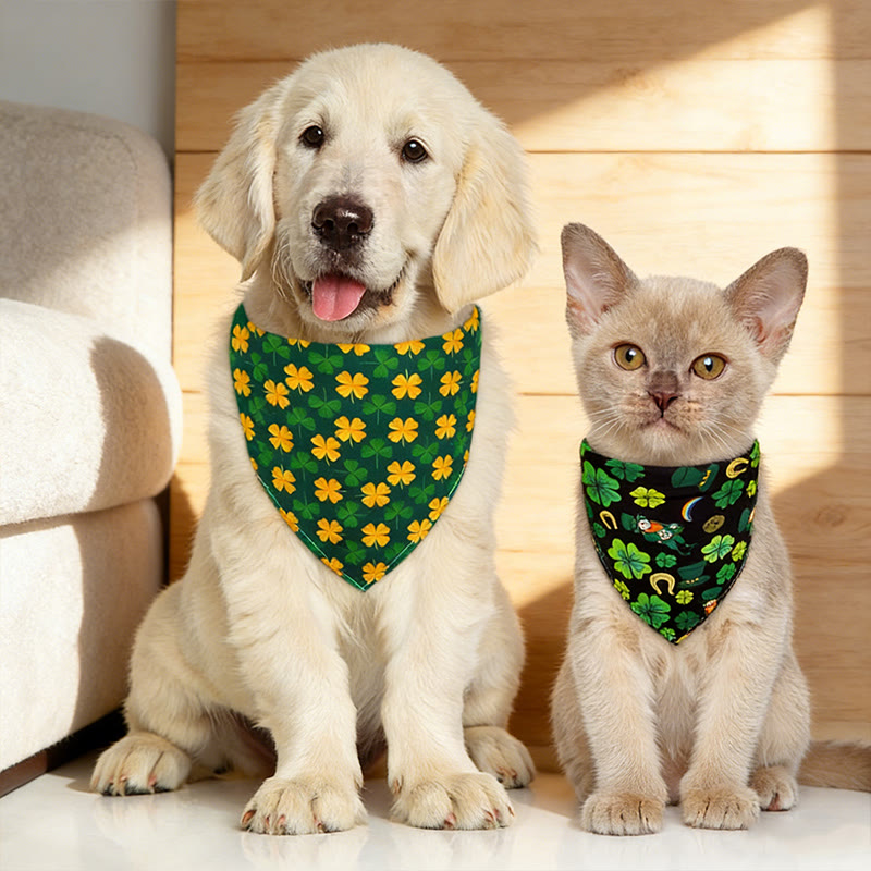 St. Patrick's Atmosphere Pattern Print Dog And Cat Bandana - image 1