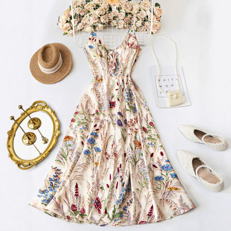 Elegant Romantic Wildflower Print Sleeveless Plus Size Maxi Dress - image 2