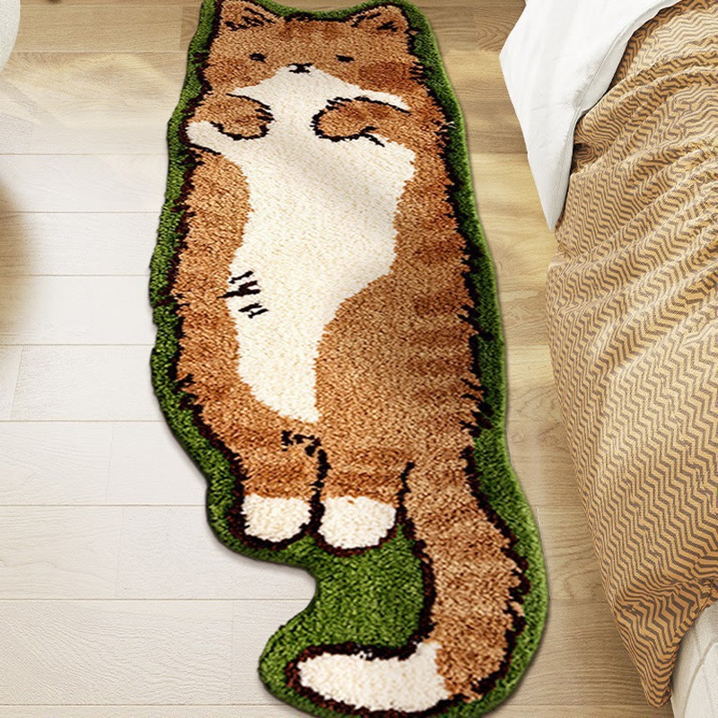 Cute Cat-shaped Soft Faux Cashmere Area Rug Floor Mat - image 3