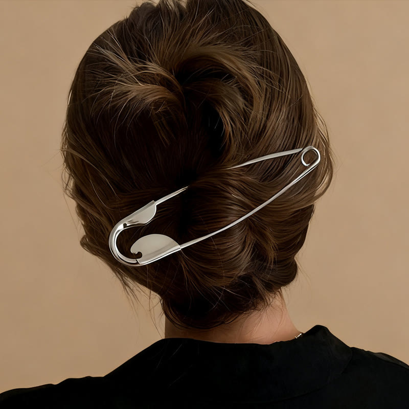 Funny Cool Style Oversized Metal Hairpin Accessory - Silver - 16*9*0.5cm - image 1