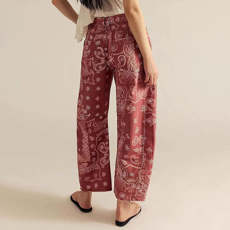 Boho Ethnic Paisley Print Jeans - image 2