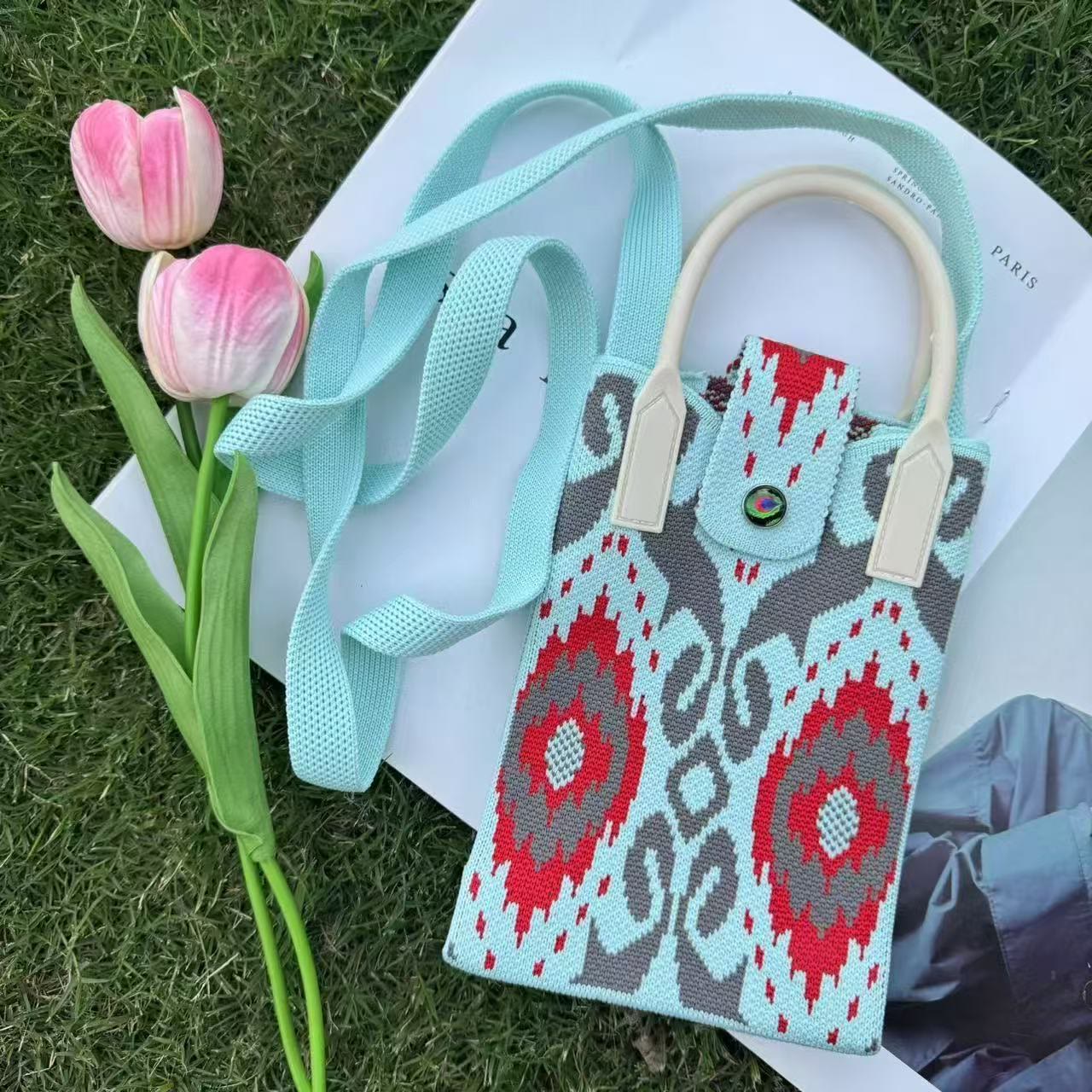 Boho Ethnic Patterns Knitted Crossbody Bag - 4 - 18*4.5*12cm - image 5