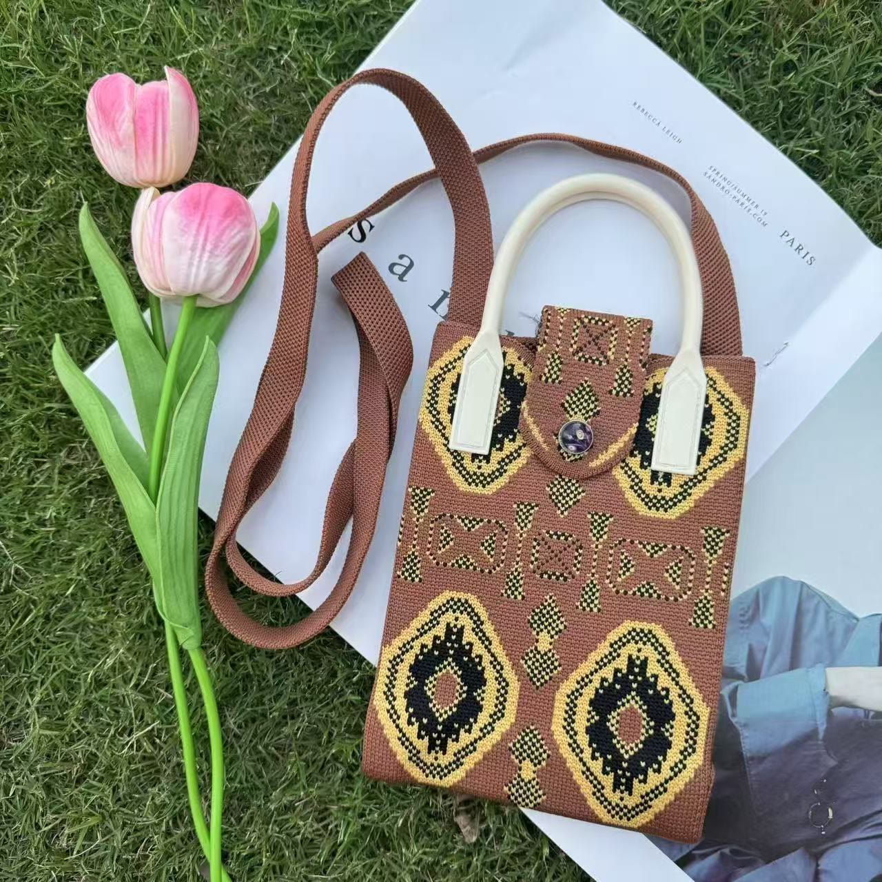 Boho Ethnic Patterns Knitted Crossbody Bag - 14 - 18*4.5*12cm - image 15