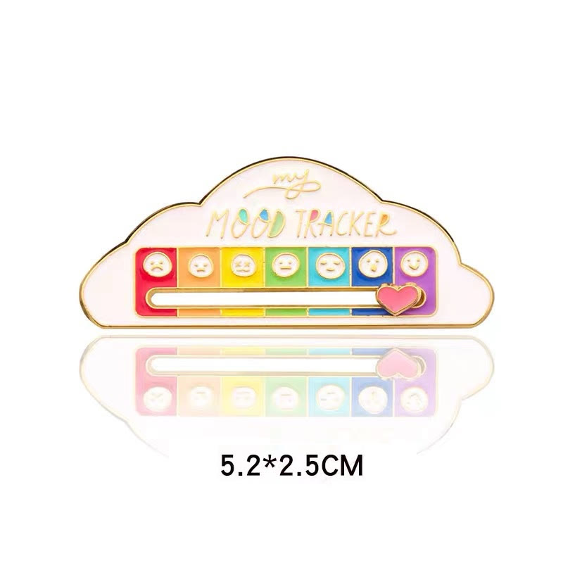 Mood-shifting "social Battery" Slider Pin — Metal Badge Accessory - White cloud - One size - image 6