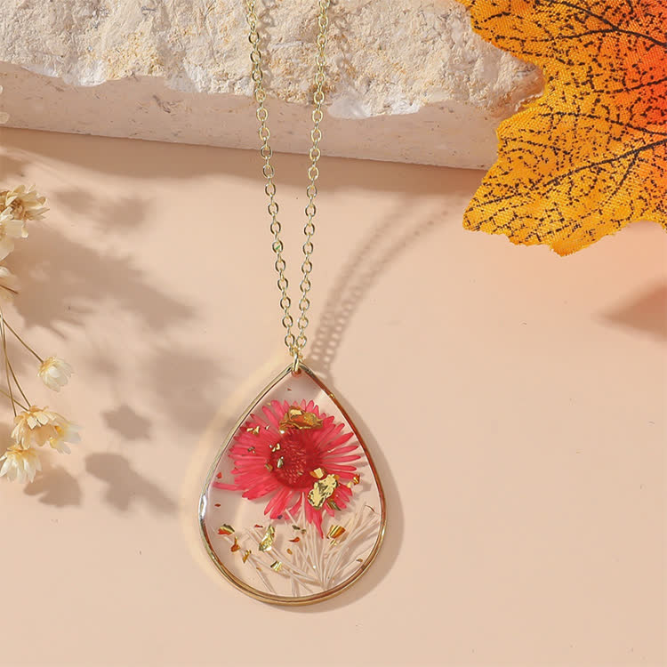 Alzheimer's Forget-me-not Birth Month Flowers Resin Preserved Flower Necklace - 4 - 45cm - image 5