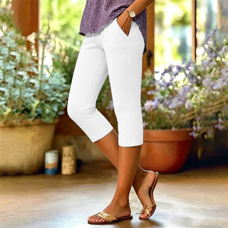 Cozy Solid Capri Leggings - image 1