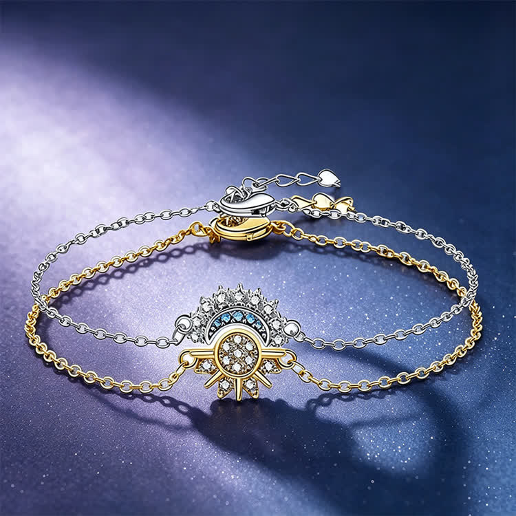 Sun & Moon Destiny Love/friendship Bracelet - Gold and Silver - image 1