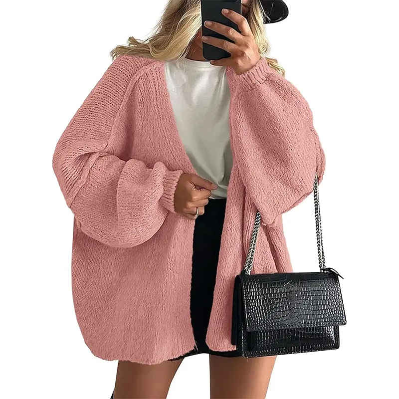 Women's Solid Color Casual Knit Cardigan Sweater - image 2