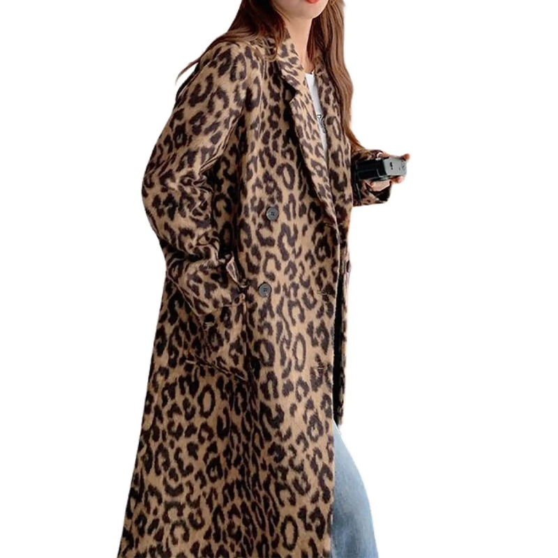 Women's Chic Leopard Print Vintage Print Coat - image 6