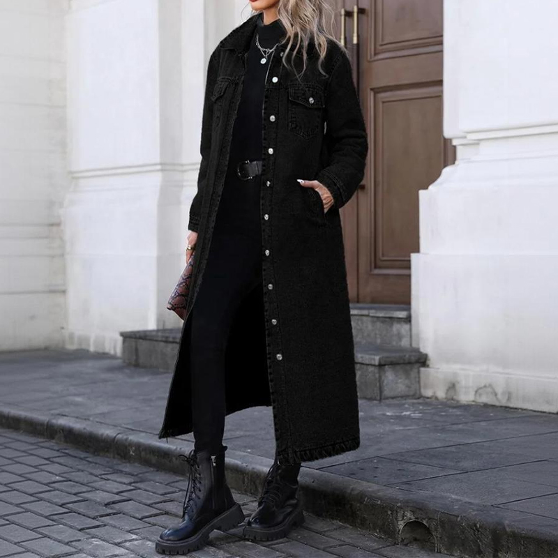 Women's Vintage Button Down Casual Denim Outerwear - image 5