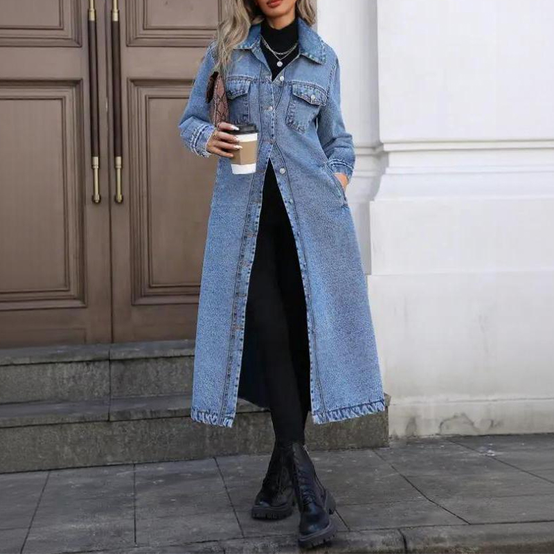 Women's Vintage Button Down Casual Denim Outerwear - image 2