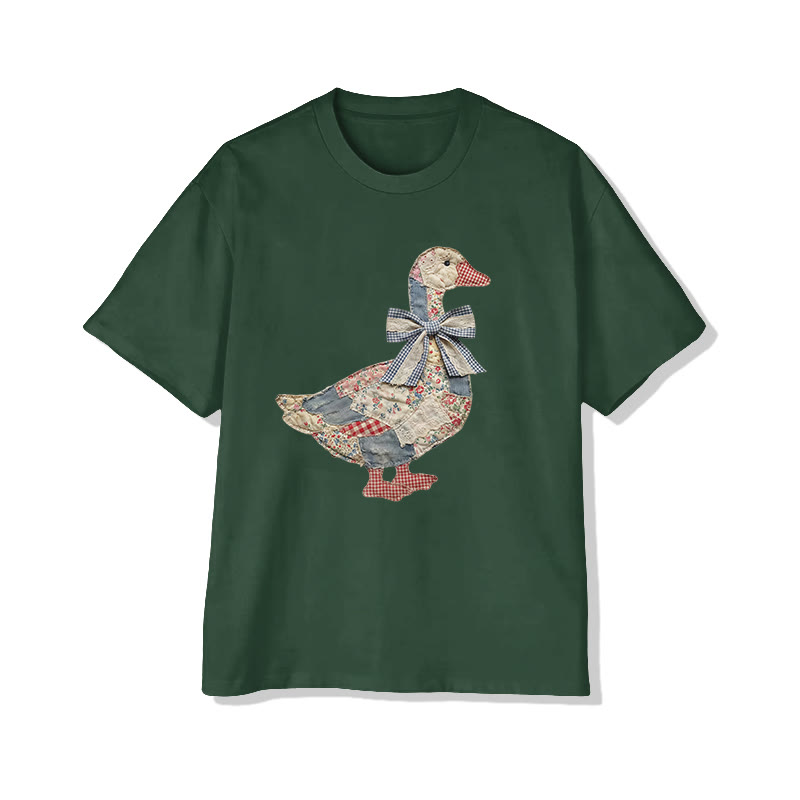 Farm Friends Ducks Pattern Print Pattern Cotton Print T-shirt - Green - US16-18(2XL) - image 3