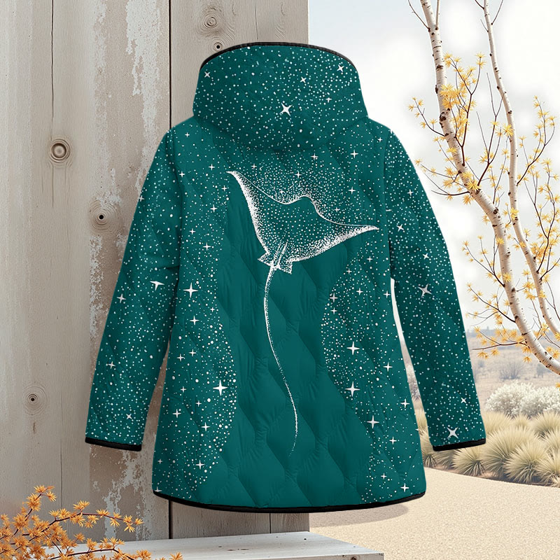 Starry Spotted Eagle Rays Art Print Zipper Jackets - image 4