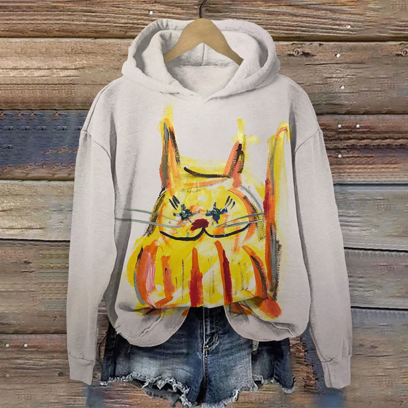 Thick hooded pullover discount print casual hoodie