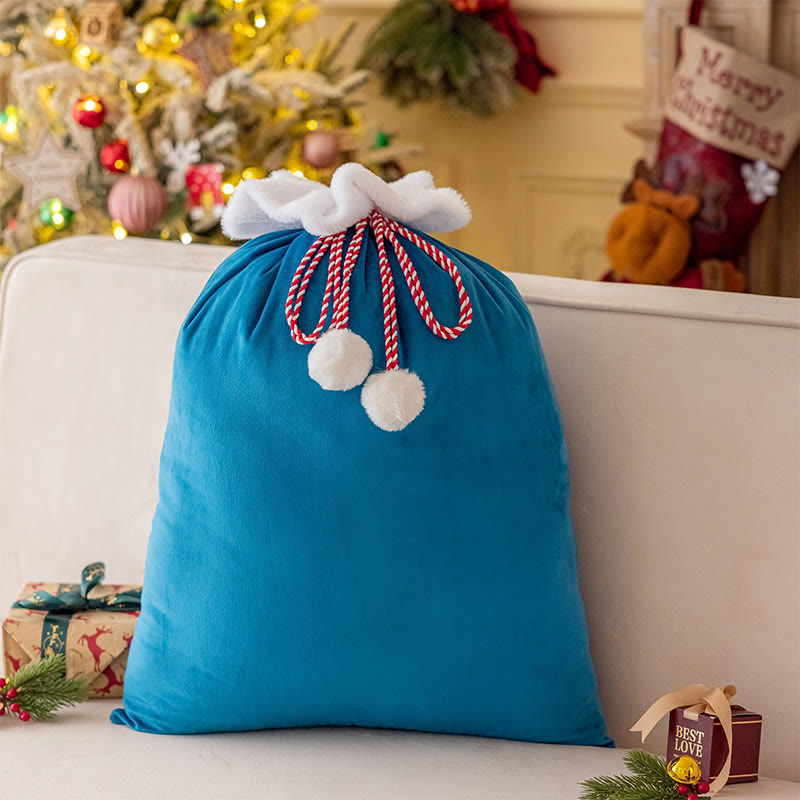Christmas Gift Bag Drawstring Bag Velvet Bag - Light Blue - 40*60cm - image 13