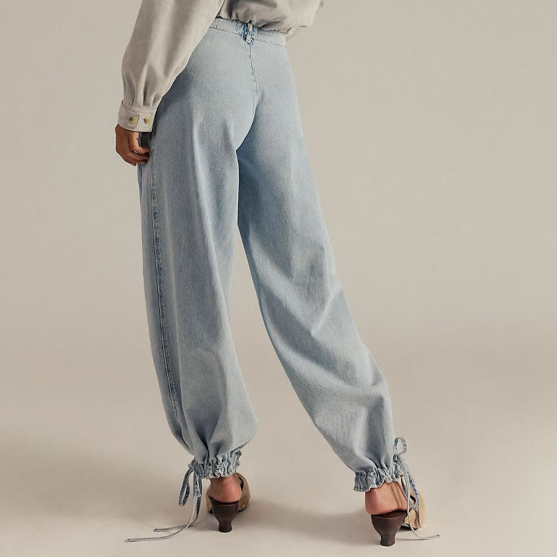 Vintage Drawstring Tie&pocket  Lantern Jeans - image 7