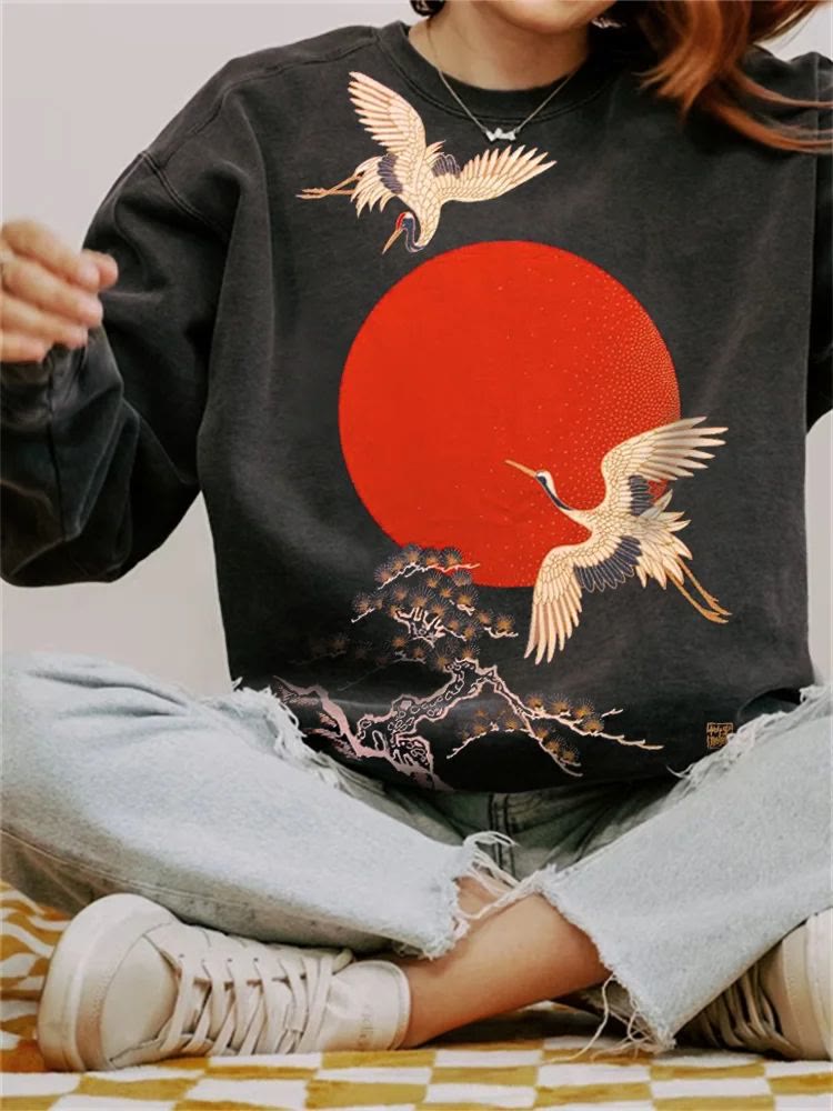 japanese crane shirt