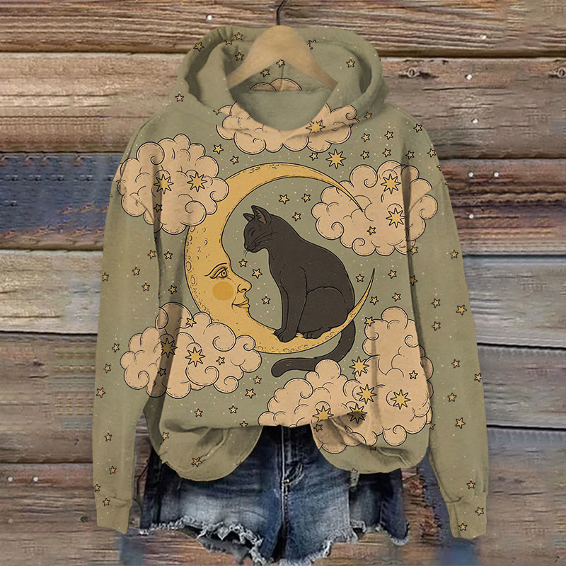 Cat on sale print hoodie