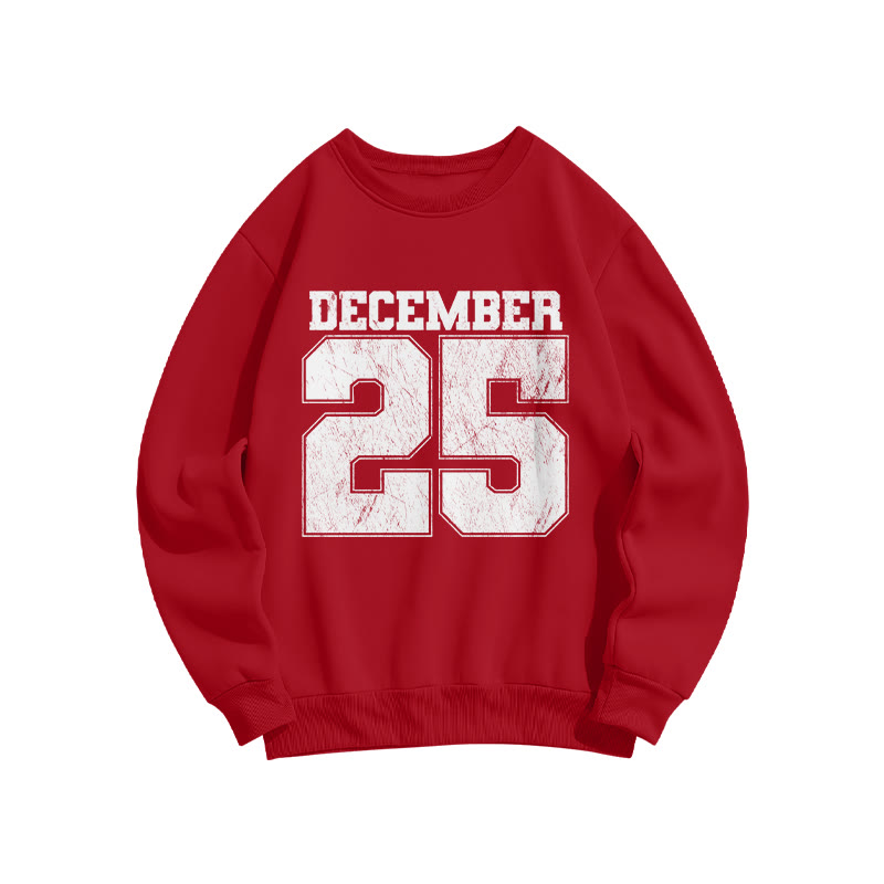 Unisex December 25 Christmas Print Sweatshirt - Red - US16-18(2XL) - image 8
