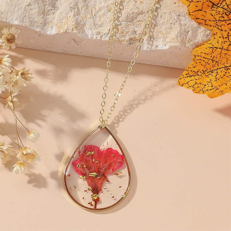 Alzheimer's Forget-me-not Birth Month Flowers Resin Preserved Flower Necklace - 8 - 45cm - image 9
