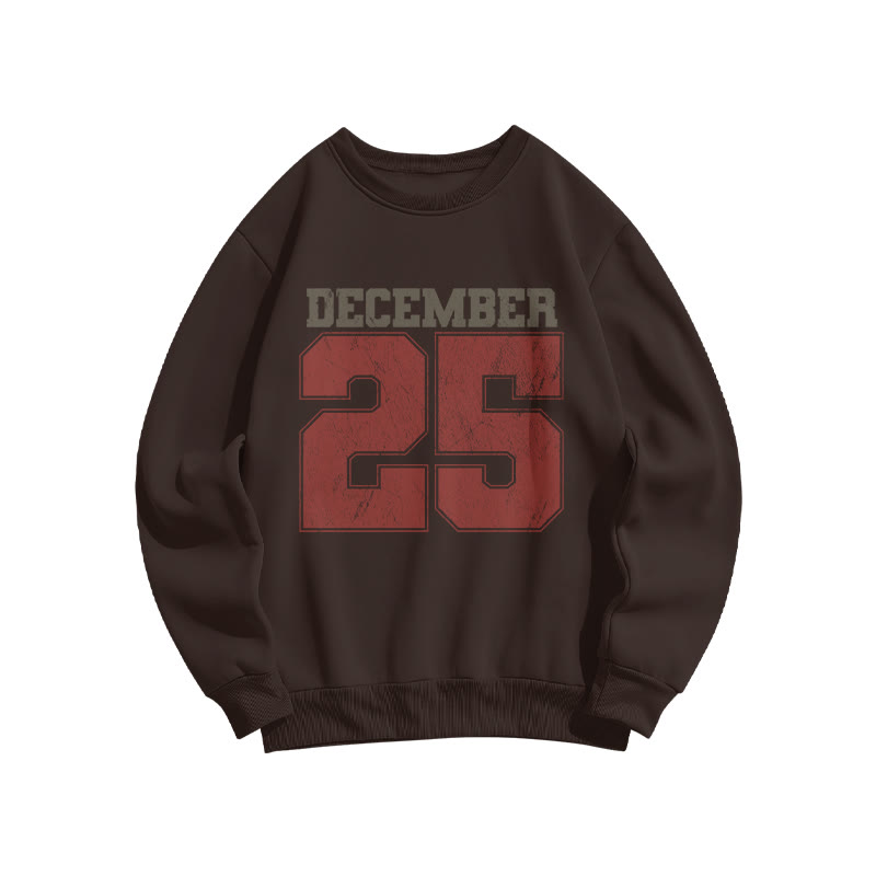 Unisex December 25 Christmas Print Sweatshirt - Coffee - US16-18(2XL) - image 6