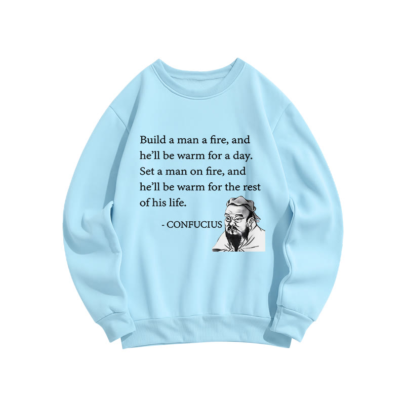 Confucius's Sayings Funny Print Crew Neck Sweatshirt - Blue - US16-18(2XL) - image 6
