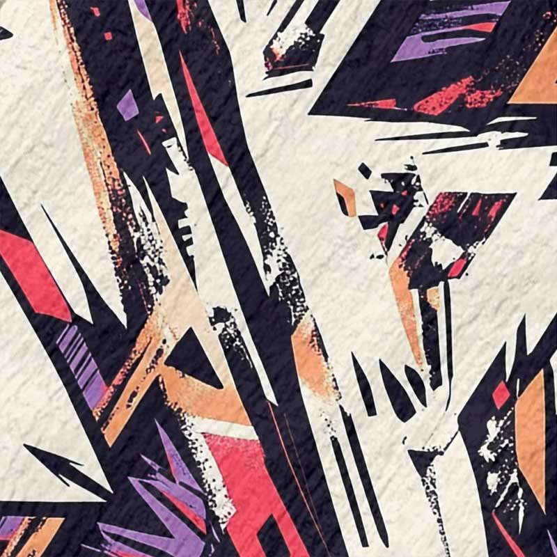 Women's Vintage Hand-drawn Irregular Geometric Pattern Art Print Dress - image 2