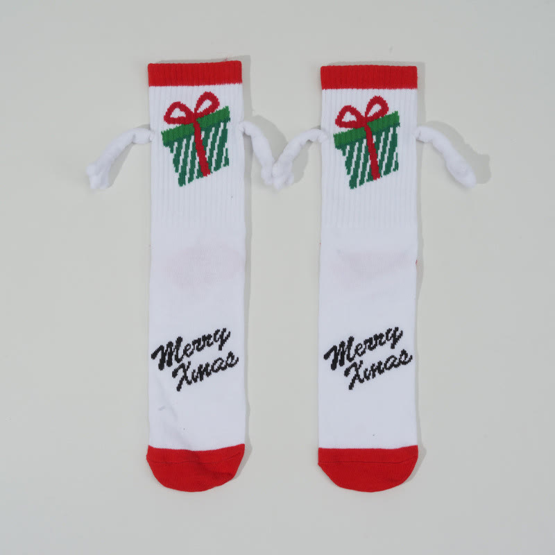 Christmas Middle Tube Socks Couple Cotton Socks - White - One Size - image 6