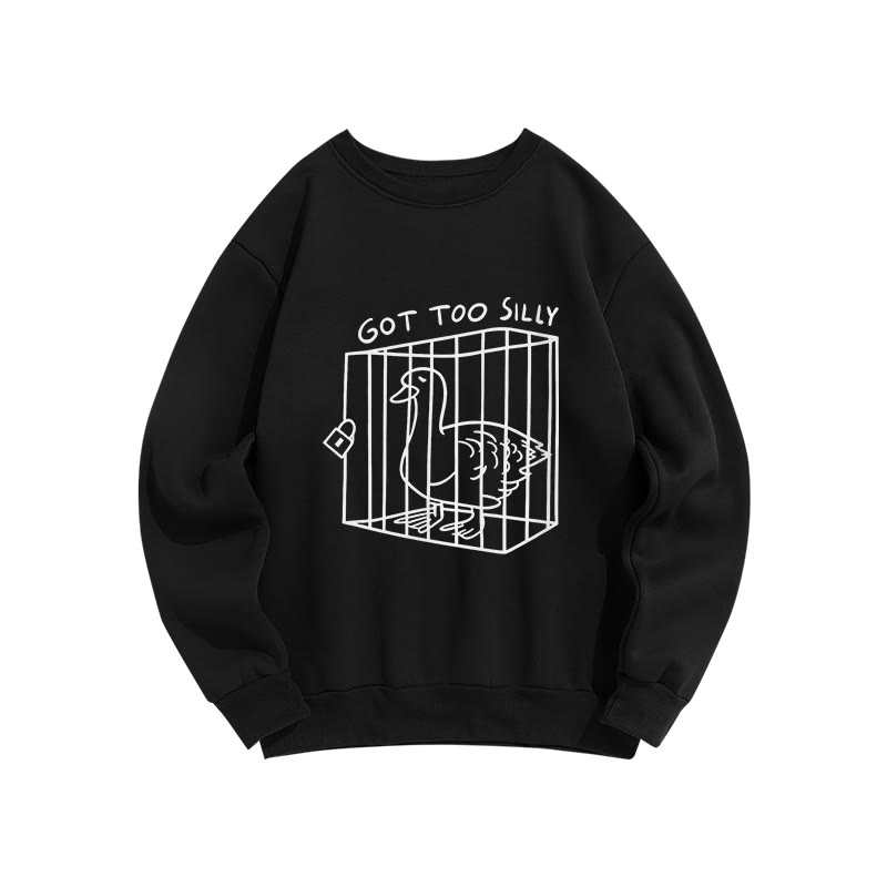 Got Too Silly Duck Pattern Crew Neck Sweatshirt - Black - US16-18(2XL) - image 5